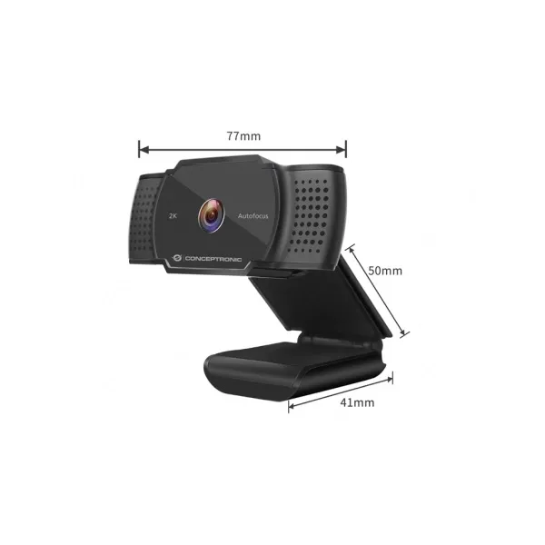 Conceptronic Webkamera - AMDIS02B (2592x1944 képpont, Auto-fókusz, 30 FPS, USB 2.0, univerzális csipesz, mikrofon) - Image 1