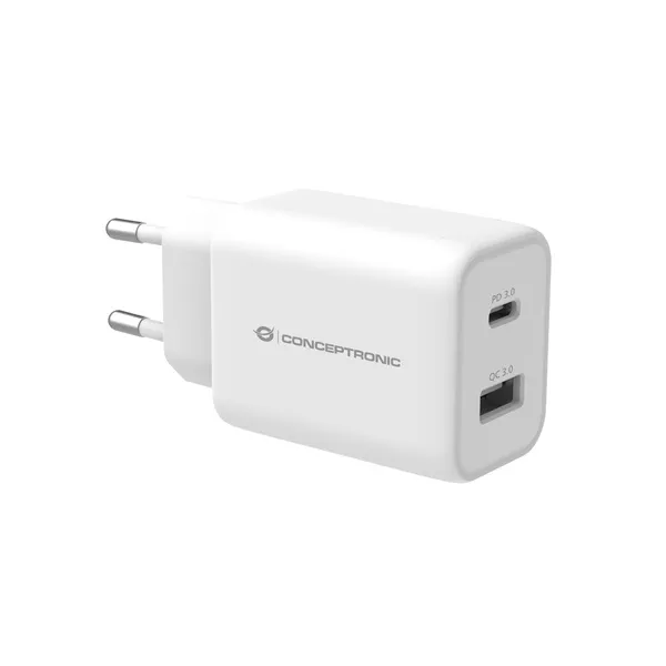 Conceptronic telefon töltő adapter - ALTHEA11W (USB-C+USB-A, 33W, fehér)
