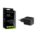 Conceptronic telefon töltő adapter - ALTHEA15B (USB-C+USB-A, 20W, fekete) - Image 4
