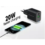 Conceptronic telefon töltő adapter - ALTHEA15B (USB-C+USB-A, 20W, fekete) - Image 7