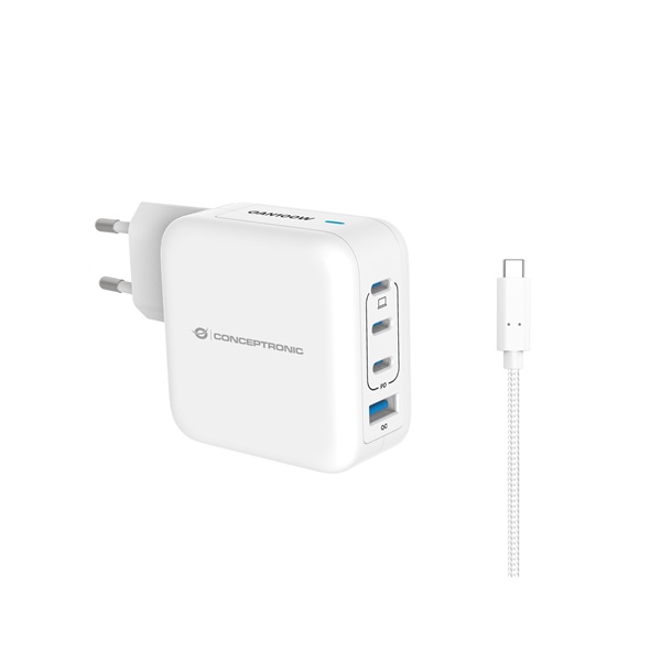 Conceptronic_telefon_tolto_adapter_kabel_-_ALTHEA18W_3xUSB-C_USB-A_100W_USB-C_tolto_kabel_feher-i427855.jpg Conceptronic telefon töltő adapter+kábel - ALTHEA18W (3xUSB-C+USB-A, 100W, USB-C töltő kábel, fehér) - Image 1