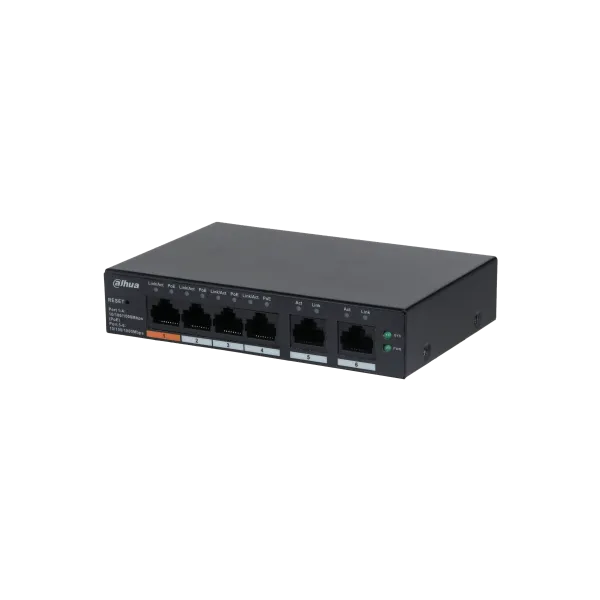 Dahua switch PoE - CS4006-4GT-60 (Cloud Menedzsment; 4x1Gbps PoE; + 2x 1Gbps uplink, 60W)