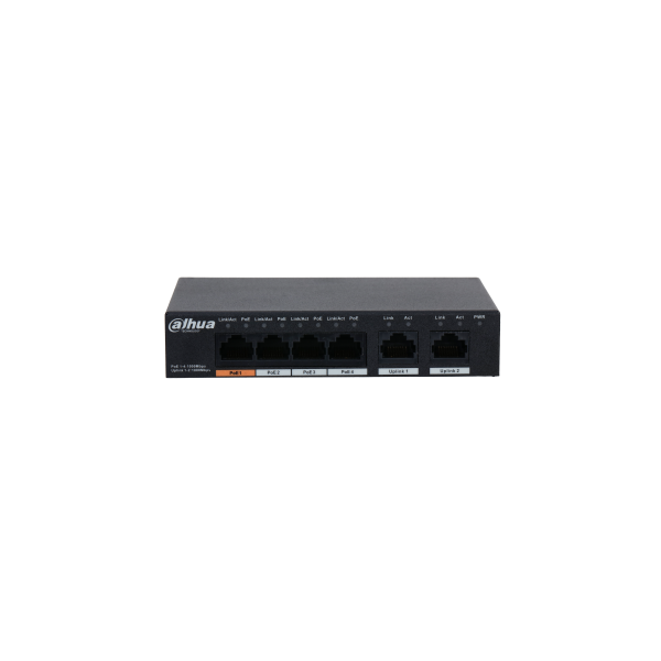 Dahua switch PoE - PFS3006-4GT-60 (4x 1Gbps PoE + 2x 1Gbps uplink, 60W)