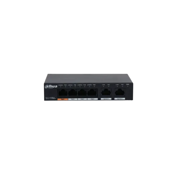 Dahua switch PoE - PFS3006-4GT-60 (4x 1Gbps PoE + 2x 1Gbps uplink, 60W)