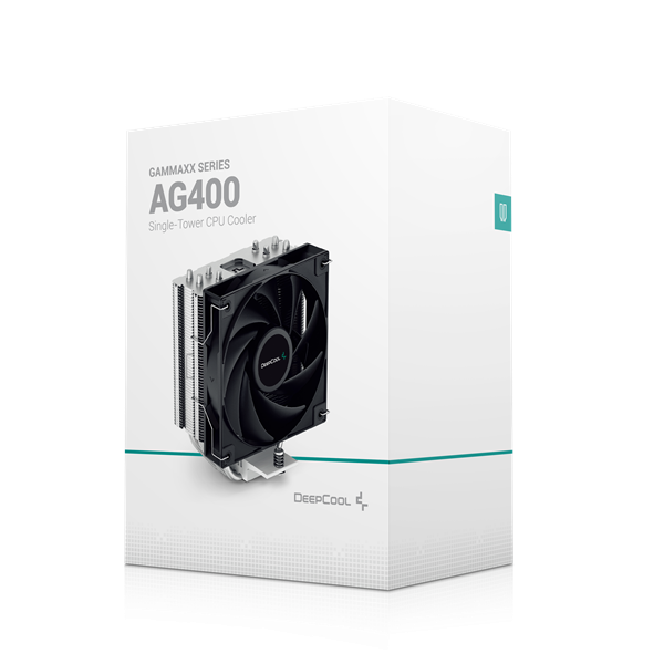 DeepCool CPU Cooler - AG400 (31,6 dB; max, 128,93 m3/h; 4pin csatlakozó, 4 db heatpipe, 12cm, PWM) - Image 10