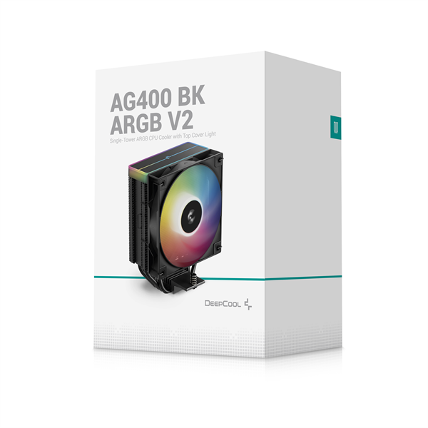 DeepCool CPU Cooler - AG400 BK ARGB V2 (31,6 dB; max, 128,93 m3/h; 4pin csatlakozó, 4 db heatpipe, 12cm, PWM) - Image 10