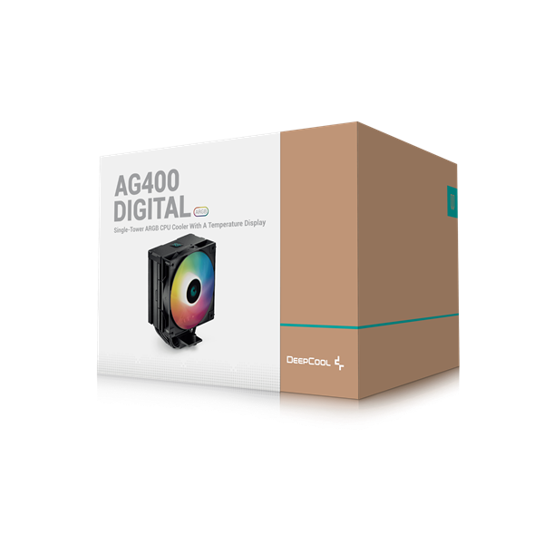 DeepCool CPU Cooler - AG400 DIGITAL ARGB (31,6 dB; max, 128,93 m3/h; 4pin csatlakozó, 4 db heatpipe, 12cm, PWM, A-RGB) - Image 10