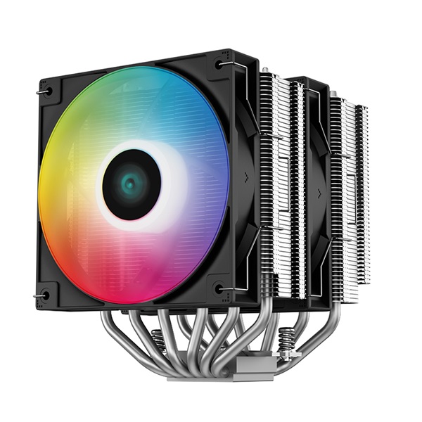 DeepCool CPU Cooler - AG620 BK ARGB (29,4 dB; max, 115,32 m3/h; 4pin csatlakozó, 6 db heatpipe, 12cm, PWM, LED) - Image 2