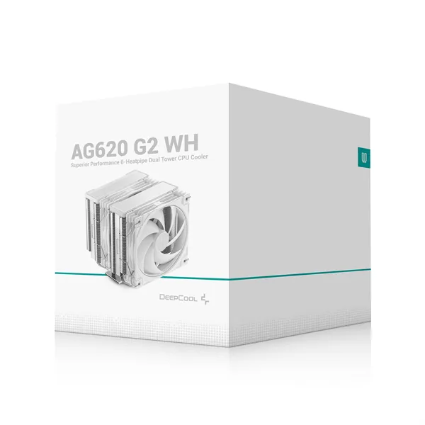 DeepCool CPU Cooler - AG620 G2 WH (29,22 dB; max, 119,08 m3/h; 4pin csatlakozó, 6 db heatpipe, 12cm, PWM, fehér) - Image 9