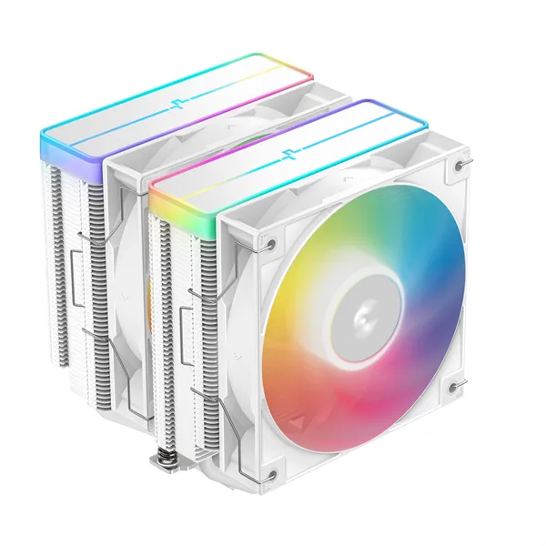 DeepCool CPU Cooler - AG620 WH ARGB V2 (29,4 dB; max, 115,32 m3/h; 4pin csatlakozó, 6 db heatpipe, 12cm, PWM, fehér)