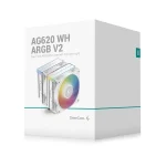 DeepCool CPU Cooler - AG620 WH ARGB V2 (29,4 dB; max, 115,32 m3/h; 4pin csatlakozó, 6 db heatpipe, 12cm, PWM, fehér) - Image 10
