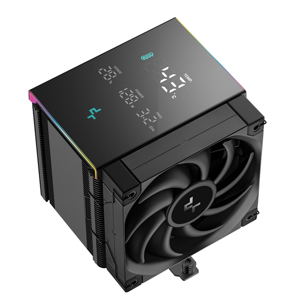 DeepCool CPU Cooler - AK500 DIGITAL PRO (28dB; max, 103,45 m3/h; 4pin csatlakozó, 5 db heatpipe, 12cm, PWM, fekete, RGB) - Image 3