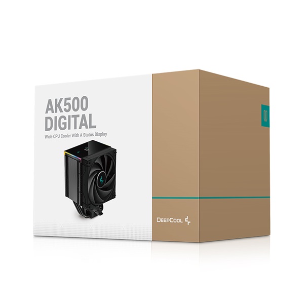 DeepCool CPU Cooler - AK500 Digital (28dB; max, 117,21 m3/h; 4pin csatlakozó, 5 db heatpipe, 12cm, PWM, fekete) - Image 9