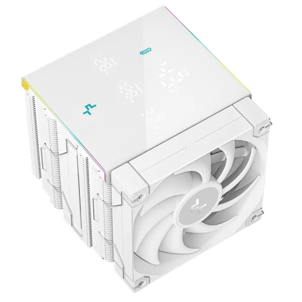 DeepCool CPU Cooler - AK620 DIGITAL PRO WH (25 dB; max, 103,45 m3/h; 4pin csatlakozó, 6 db heatpipe, 2x12cm, PWM, fehér) - Image 2