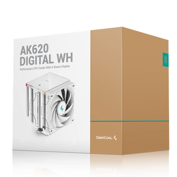 DeepCool CPU Cooler - AK620 DIGITAL SE WH (28 dB; max, 117,21 m3/h; 4pin csatlakozó, 6 db heatpipe, 2x12cm, PWM, RGB) - Image 10