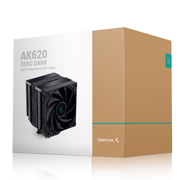 DeepCool CPU Cooler - AK620 ZERO DARK (28 dB; max, 117,21 m3/h; 4pin csatlakozó, 6 db heatpipe, 2x12cm, PWM) - Image 10