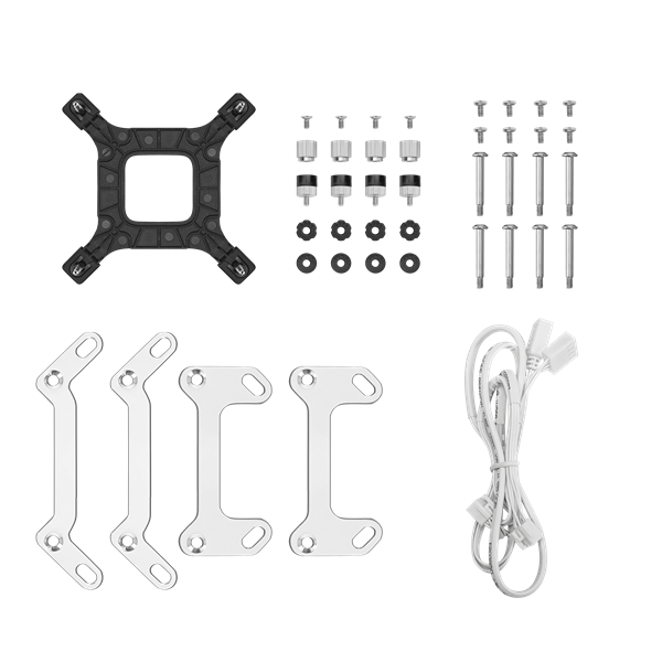 DeepCool CPU Water Cooler - LD240 WH (max 21dB; max. 122,39 m3/h; 2x12cm, LED kijelző, fehér) - Image 5