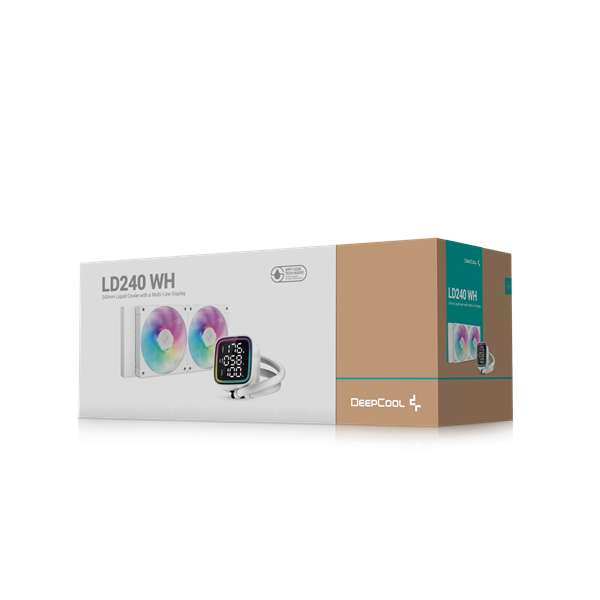 DeepCool CPU Water Cooler - LD240 WH (max 21dB; max. 122,39 m3/h; 2x12cm, LED kijelző, fehér) - Image 6