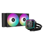 DeepCool CPU Water Cooler - LD240 (max 21dB; max. 122,39 m3/h; 2x12cm, LED kijelző, fekete)