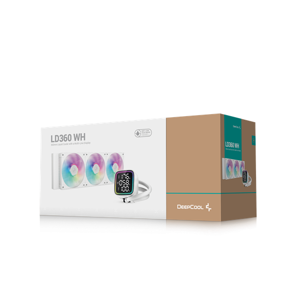 DeepCool CPU Water Cooler - LD360 WH (max 21dB; max. 122,39 m3/h; 3x12cm, LED kijelző, fehér) - Image 6
