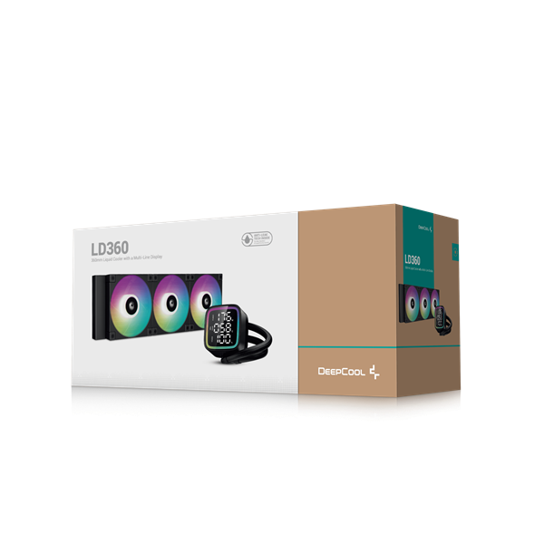 DeepCool CPU Water Cooler - LD360 (max 21dB; max. 122,39 m3/h; 3x12cm, LED kijelző, fekete) - Image 6