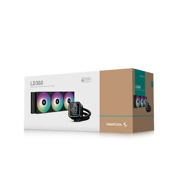 DeepCool CPU Water Cooler - LD360 (max 21dB; max. 122,39 m3/h; 3x12cm, LED kijelző, fekete) - Image 6