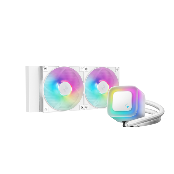 DeepCool CPU Water Cooler - LE240 WH V2 (max 31,6dB; max. 128,93 m3/h; 2x12cm, A-RGB LED, fehér) - Image 1