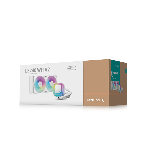 DeepCool CPU Water Cooler - LE240 WH V2 (max 31,6dB; max. 128,93 m3/h; 2x12cm, A-RGB LED, fehér) - Image 6