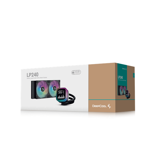 DeepCool CPU Water Cooler - LP240 (max 21dB; max. 122,39 m3/h; 2x12cm, LED kijelző, fekete) - Image 6