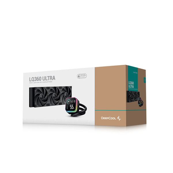 DeepCool CPU Water Cooler - LQ360 ULTRA ARGB (max 35.63dB; max. 124,72 m3/h; 3x12cm, LED kijelző, fekete) - Image 6