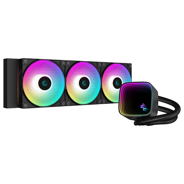 DeepCool_CPU_Water_Cooler_-_LS720_SE_max_19dB_max_10338_m3h_3x12cm-i353464.jpg DeepCool CPU Water Cooler - LS720 SE (max 19dB; max. 103,38 m3/h; 3x12cm, A-RGB LED) - Image 1