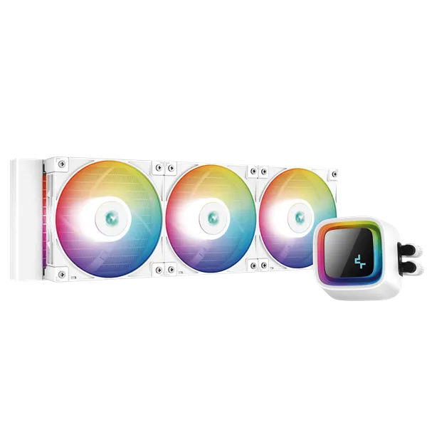 DeepCool CPU Water Cooler - LS720 WH (max 19dB; max. 145,86 m3/h; 3x12cm, A-RGB LED, fehér)