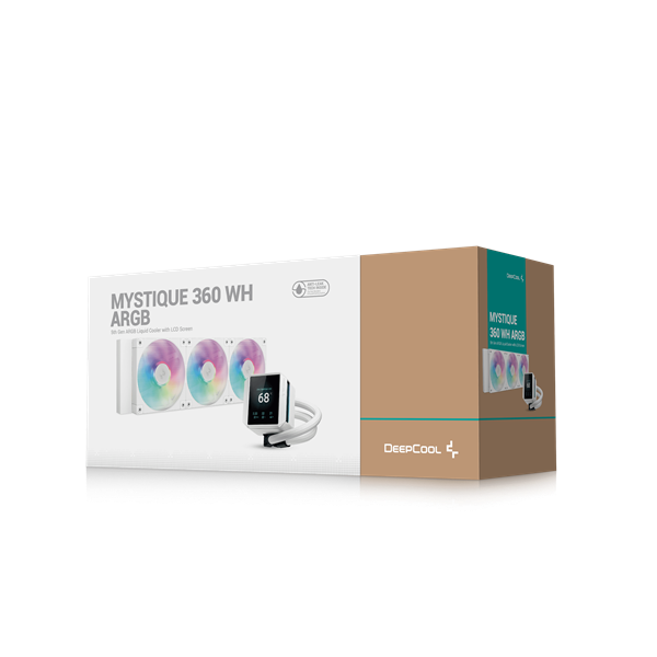 DeepCool CPU Water Cooler - MYSTIQUE 360 WH ARGB (max 21dB; max. 123,09 m3/h; 3x12cm, LED kijelző, fehér) - Image 6