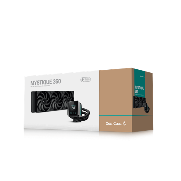 DeepCool CPU Water Cooler - MYSTIQUE 360 (max 21dB; max. 123,09 m3/h; 3x12cm, LED kijelző, fekete) - Image 6