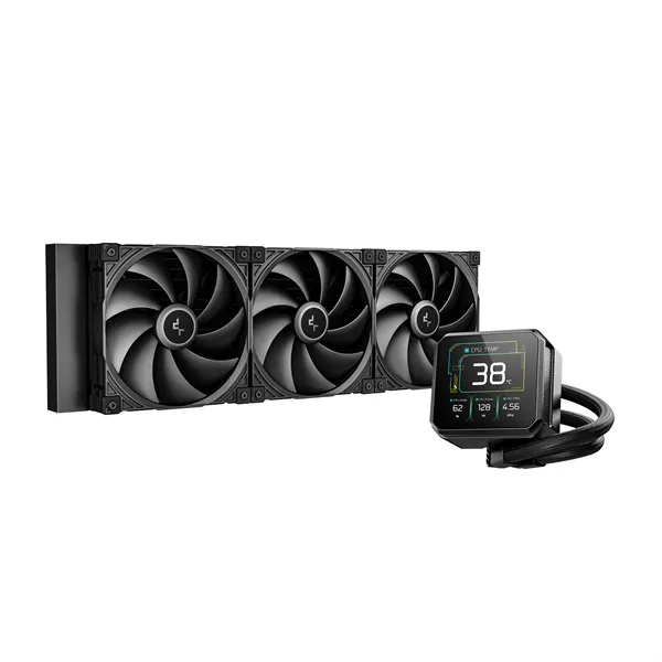DeepCool CPU Water Cooler - SPARTACUS 420 (32,69dB max;. 191,13 m3/h; 3x14cm, LED kijelző, fekete)