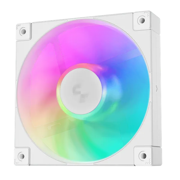 DeepCool Cooler 12cm - FD12 ARGB WH (27,6dB; max. 109,07 m3/h; 3pin csatlakozó; hydro bearing, ház hűtésre, PWM, fehér)