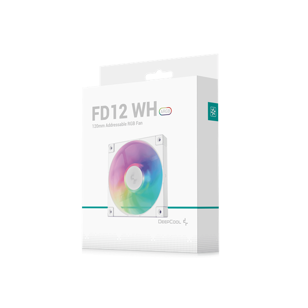DeepCool Cooler 12cm - FD12 ARGB WH (27,6dB; max. 109,07 m3/h; 3pin csatlakozó; hydro bearing, ház hűtésre, PWM, fehér) - Image 9