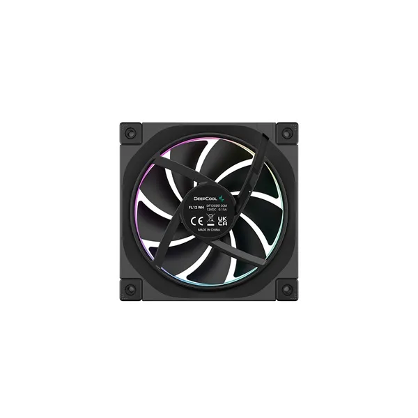 DeepCool Cooler 12cm - FL12 (32dB; max.93,44 m3/h; 12cm, 3pin csatlakozó; hydro bearing, ház hűtésre, RGB, PWM) - Image 4