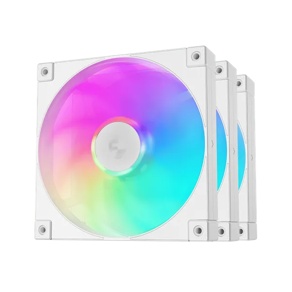 DeepCool Cooler 14cm - FD14 ARGB WH (3in1) (25,6dB; max. 144,09 m3/h; 3pin csatlakozó; hydro bearing, ház hűtésre, PWM)