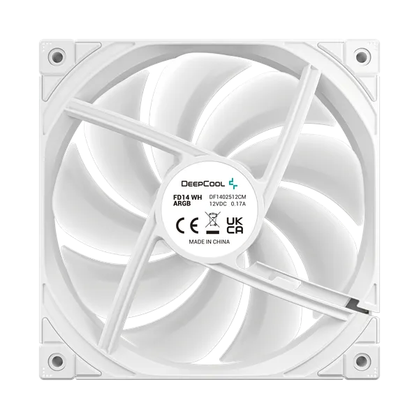 DeepCool Cooler 14cm - FD14 ARGB WH (3in1) (25,6dB; max. 144,09 m3/h; 3pin csatlakozó; hydro bearing, ház hűtésre, PWM) - Image 6