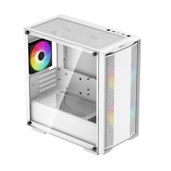 DeepCool Számítógépház - CC360 ARGB WH (fehér, ablakos, 3x12cm ventilátor, Mini-ITX / Micro-ATX, 1xUSB3.0, 1xUSB2.0) - Image 3
