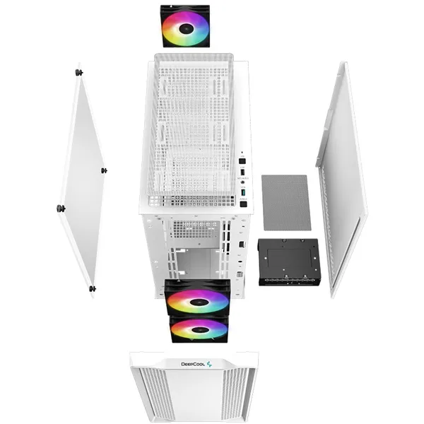 DeepCool Számítógépház - CC360 ARGB WH (fehér, ablakos, 3x12cm ventilátor, Mini-ITX / Micro-ATX, 1xUSB3.0, 1xUSB2.0) - Image 13