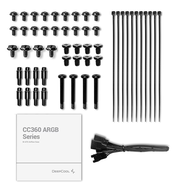 DeepCool Számítógépház - CC360 ARGB (fekete, ablakos, 3x12cm ventilátor, Mini-ITX / Micro-ATX, 1xUSB3.0, 1xUSB2.0) - Image 25