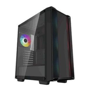 DeepCool Számítógépház - CC560 A-RGB V2 (fekete, ablakos, 4x12cm venti, Mini-ITX / Micro-ATX / ATX, 1xUSB3.0, 1xUSB2.0)