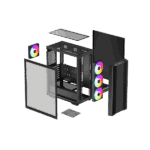DeepCool Számítógépház - CC560 A-RGB V2 (fekete, ablakos, 4x12cm venti, Mini-ITX / Micro-ATX / ATX, 1xUSB3.0, 1xUSB2.0) - Image 13