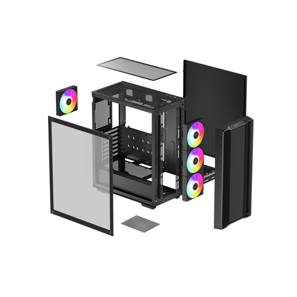 DeepCool Számítógépház - CC560 A-RGB V2 (fekete, ablakos, 4x12cm venti, Mini-ITX / Micro-ATX / ATX, 1xUSB3.0, 1xUSB2.0) - Image 13