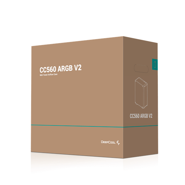 DeepCool Számítógépház - CC560 A-RGB V2 (fekete, ablakos, 4x12cm venti, Mini-ITX / Micro-ATX / ATX, 1xUSB3.0, 1xUSB2.0) - Image 14