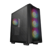 DeepCool Számítógépház - CC560 MESH V2 (ablakos, 4x12cm A-RGB ventilátor, ATX, 2xUSB3.0, fekete)