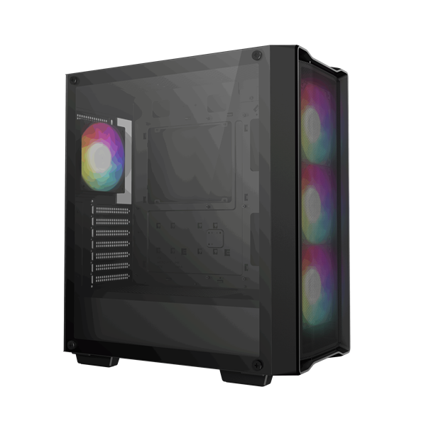 DeepCool Számítógépház - CC560 MESH V2 (ablakos, 4x12cm A-RGB ventilátor, ATX, 2xUSB3.0, fekete) - Image 2