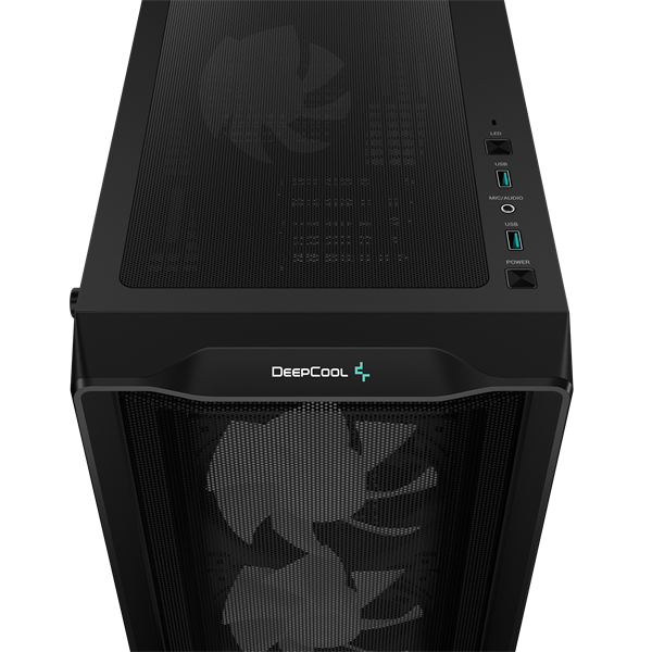 DeepCool Számítógépház - CC560 MESH V2 (ablakos, 4x12cm A-RGB ventilátor, ATX, 2xUSB3.0, fekete) - Image 7